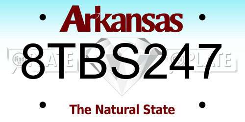 8TBS247 Arkansas License Plate