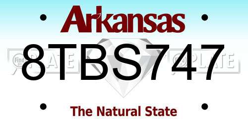 8TBS747 Arkansas License Plate