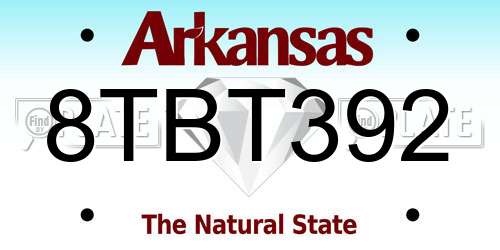 8TBT392 Arkansas License Plate