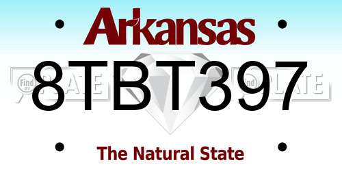 8TBT397 Arkansas License Plate
