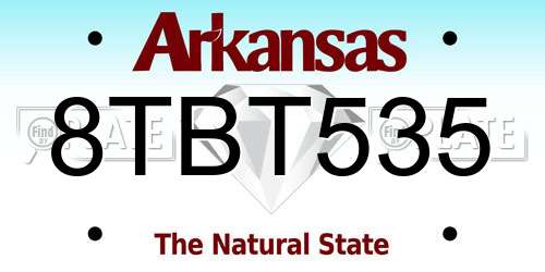 8TBT535 Arkansas License Plate