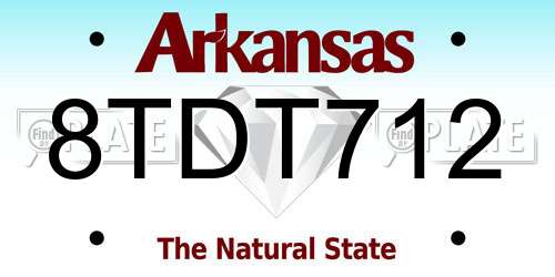 8TDT712 Arkansas License Plate