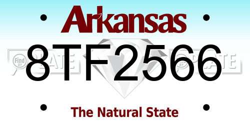 8TF2566 Arkansas License Plate