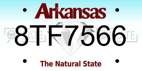 8TF7566 Arkansas License Plate