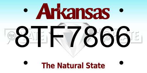 8TF7866 Arkansas License Plate
