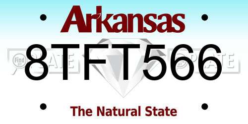 8TFT566 Arkansas License Plate
