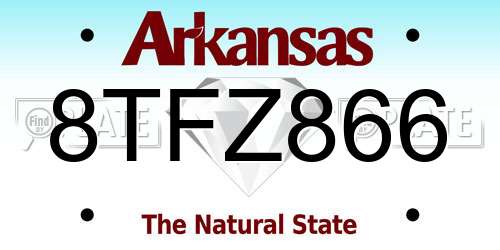 8TFZ866 Arkansas License Plate