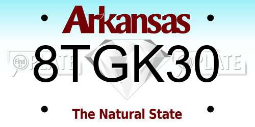 8TGK30 Arkansas License Plate