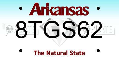 8TGS62 Arkansas License Plate