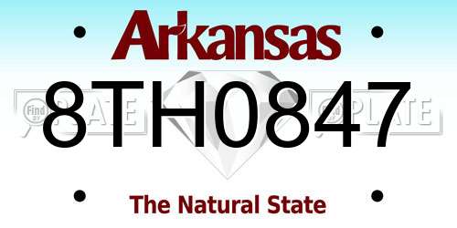8TH0847 Arkansas License Plate