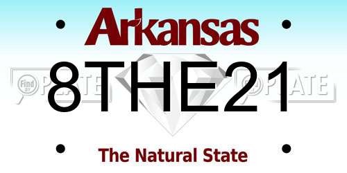8THE21 Arkansas License Plate