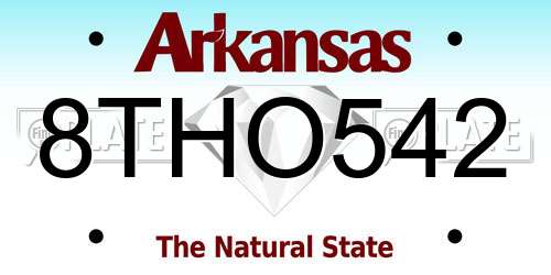 8THO542 Arkansas License Plate