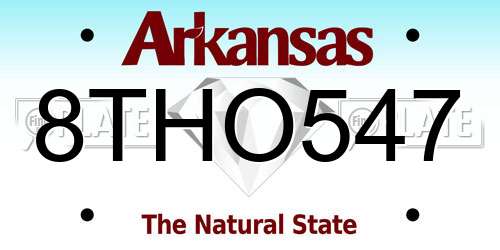 8THO547 Arkansas License Plate
