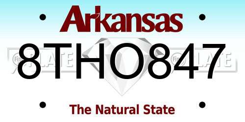 8THO847 Arkansas License Plate
