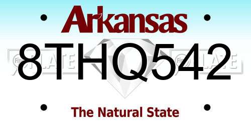 8THQ542 Arkansas License Plate
