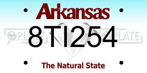 8TI254 Arkansas License Plate