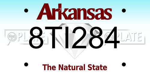 8TI284 Arkansas License Plate