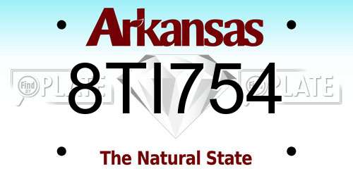 8TI754 Arkansas License Plate