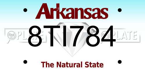 8TI784 Arkansas License Plate