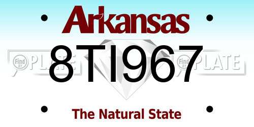 8TI967 Arkansas License Plate