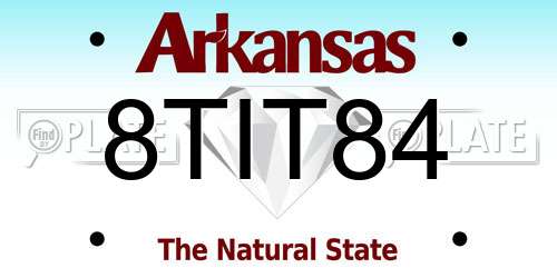 8TIT84 Arkansas License Plate