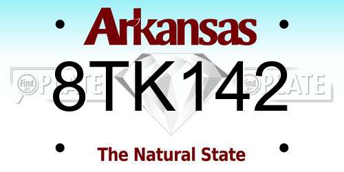 8TK142 Arkansas License Plate