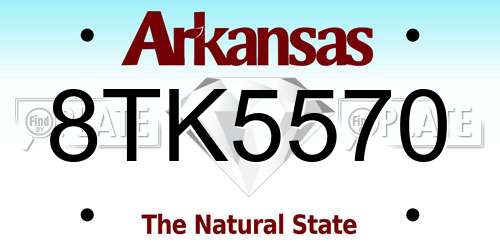 8TK5570 Arkansas License Plate