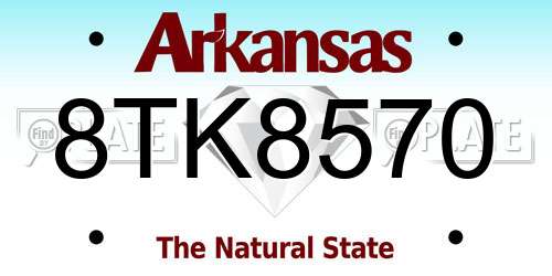 8TK8570 Arkansas License Plate