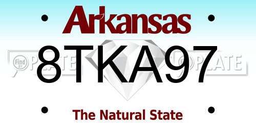 8TKA97 Arkansas License Plate