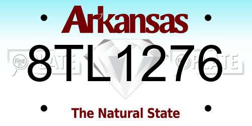 8TL1276 Arkansas License Plate