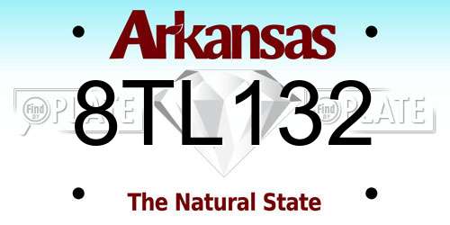 8TL132 Arkansas License Plate