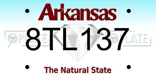 8TL137 Arkansas License Plate