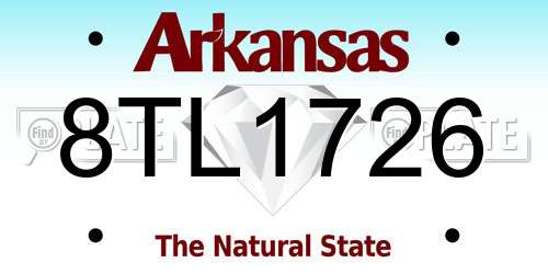 8TL1726 Arkansas License Plate