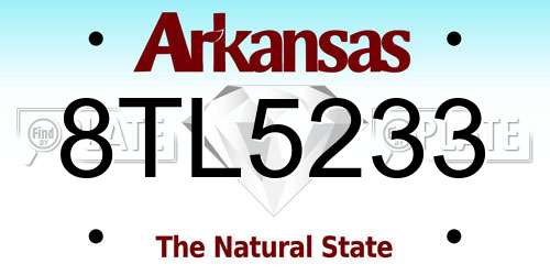 8TL5233 Arkansas License Plate