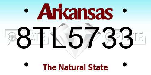 8TL5733 Arkansas License Plate