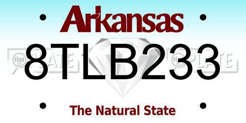 8TLB233 Arkansas License Plate