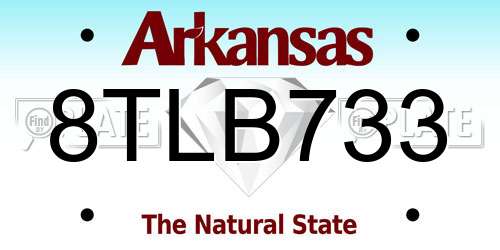 8TLB733 Arkansas License Plate