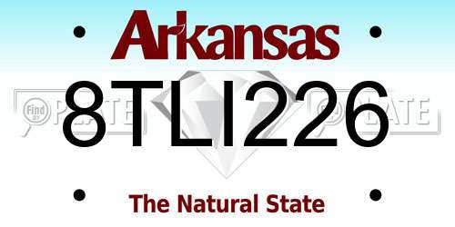 8TLI226 Arkansas License Plate