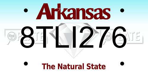 8TLI276 Arkansas License Plate