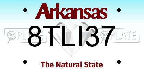 8TLI37 Arkansas License Plate