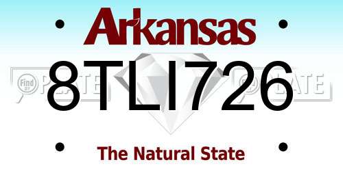 8TLI726 Arkansas License Plate