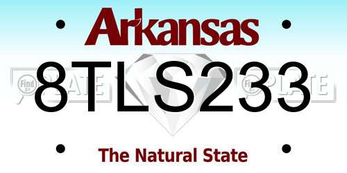 8TLS233 Arkansas License Plate
