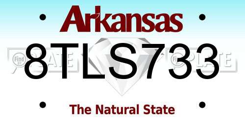 8TLS733 Arkansas License Plate