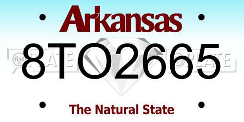 8TO2665 Arkansas License Plate