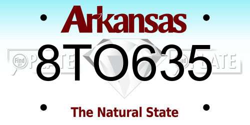 8TO635 Arkansas License Plate