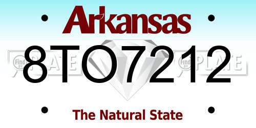 8TO7212 Arkansas License Plate