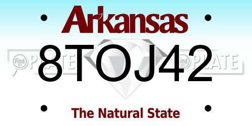 8TOJ42 Arkansas License Plate