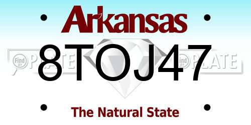 8TOJ47 Arkansas License Plate