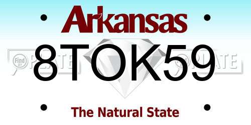 8TOK59 Arkansas License Plate