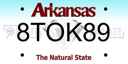 8TOK89 Arkansas License Plate